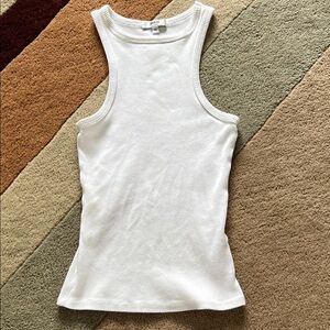 Agolde Cream Ribbed Tank Top